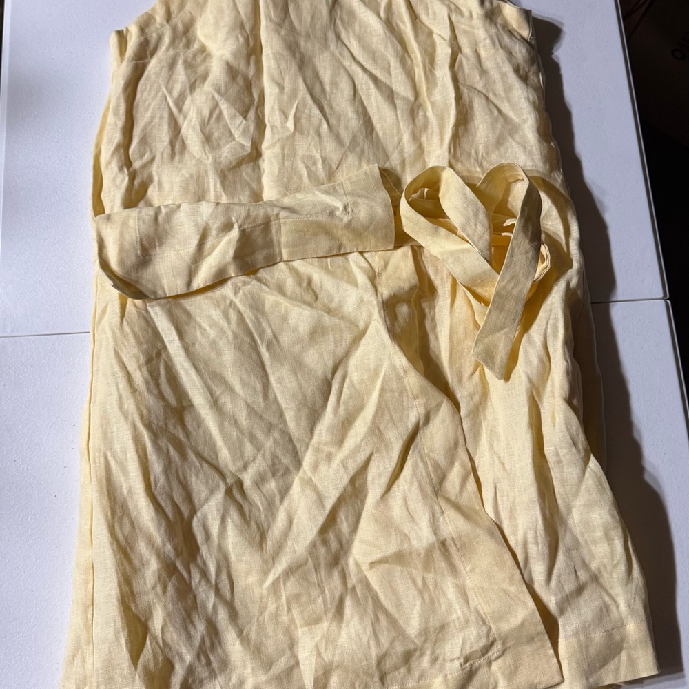 Yellow Sleeveless Wrap Dress